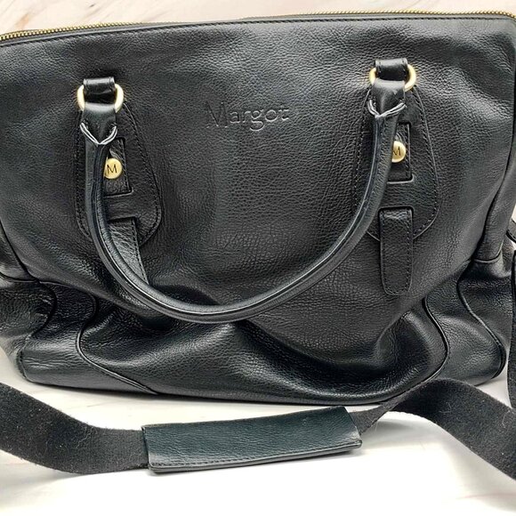 Margot Handbags - "Margot" Black leather handbag/tote/satchel